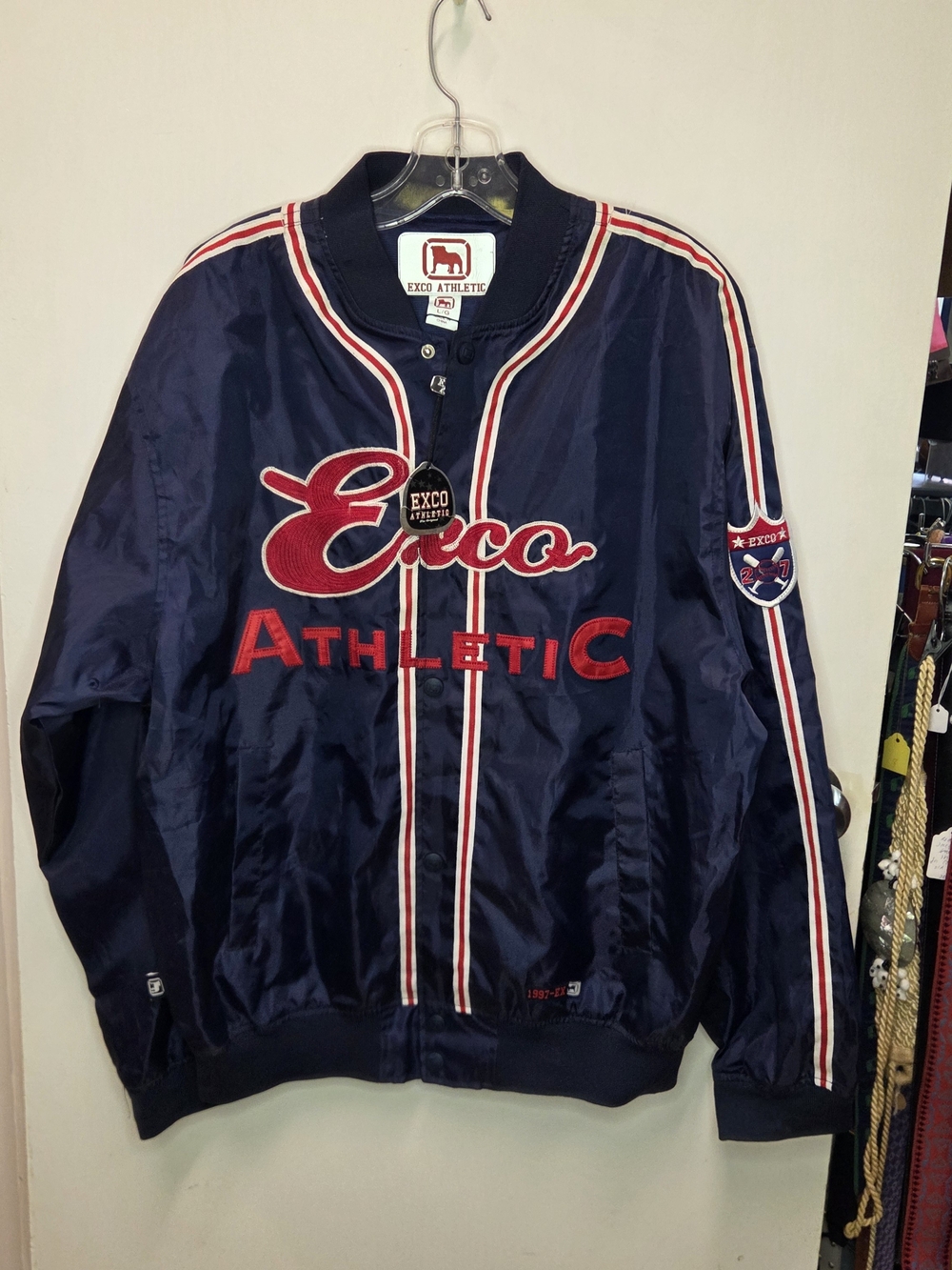 Vintage 90s Exco Athletic Navy Windbreaker Jacket L